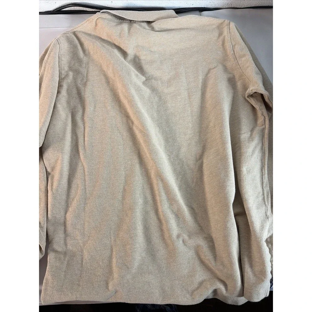 Ralph Lauren Long-Sleeve Polo Shirt - Tan with Grey Logo XL